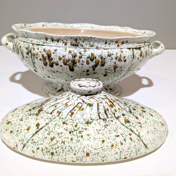 Vintage Splatter Abstract Cookery Crock Serving Turine Dish 1966 - Picture 12 of 15